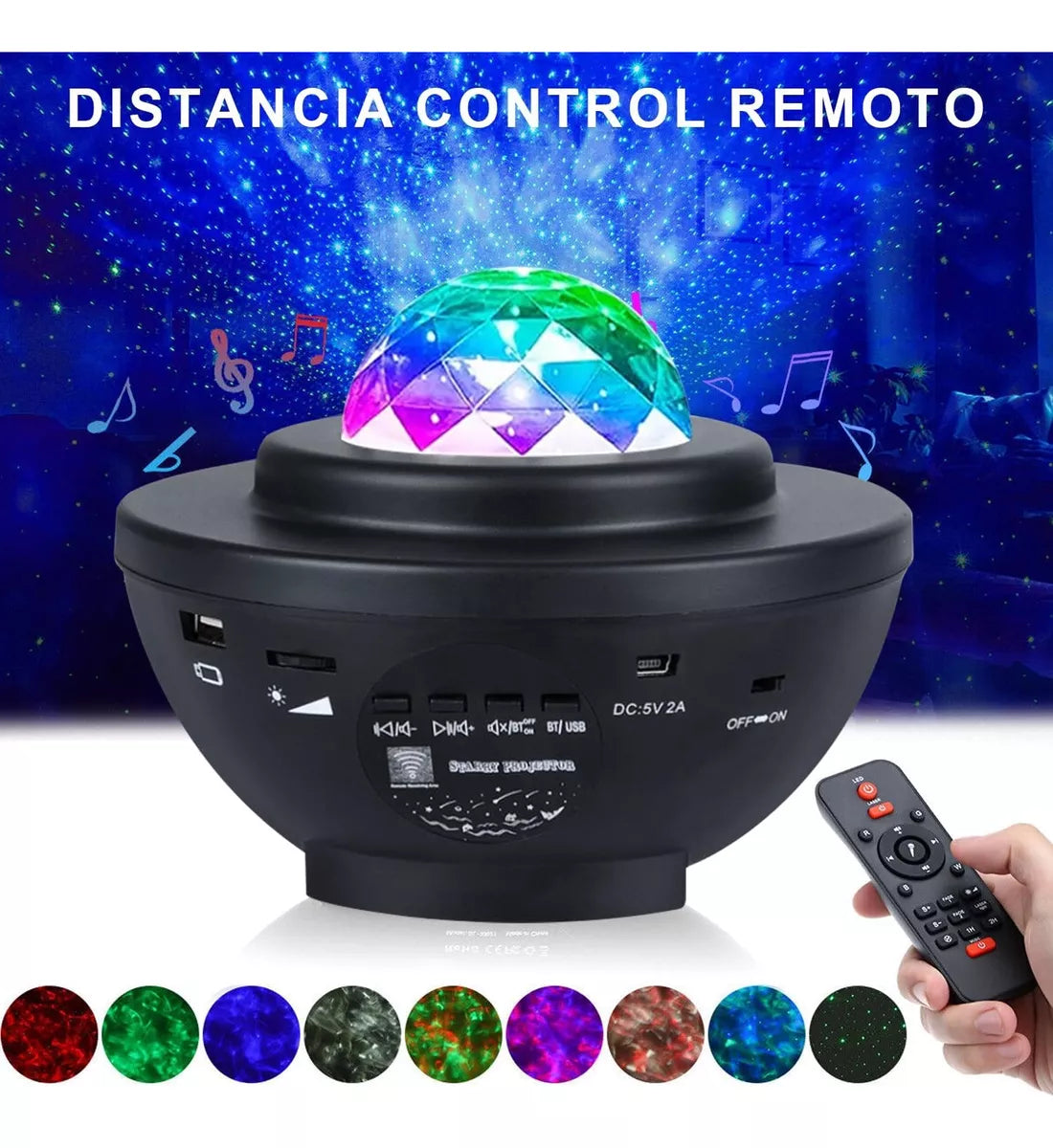 ¡Galaxy¡ Proyector de Galaxias y estrellas con parlante bluetooh + control rem