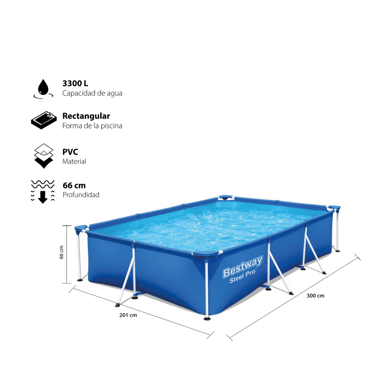 Piscina Rectangular Familiar 3 m x 2 m 🏊♀️ 🤿 🏖️ 🌞 🏝️