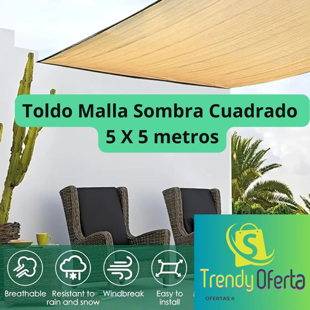 Toldo Sombra Cuadrado 5 X 5 metros