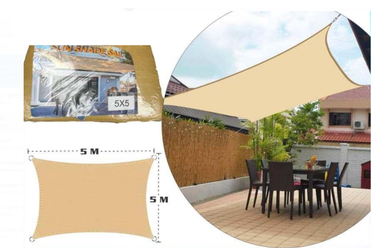 Toldo Malla Sombra Rectangular 3x4 Metros