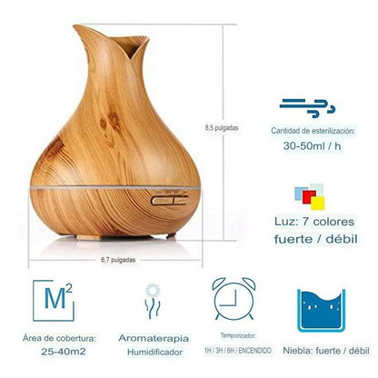 Humidificadora de Madera Estilo Clásico
