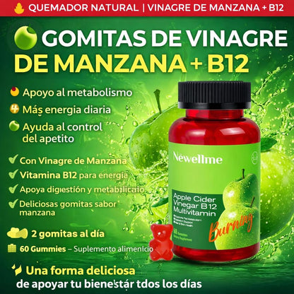 Gomitas vitamina B12 y vinagre de manzana 60 Gomitas por envase
