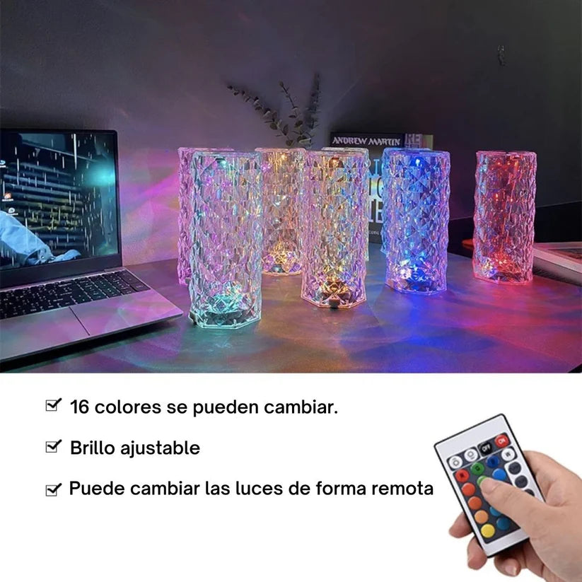 LAMPARA DE CRISTAL LUZ RGB CON PARLANTE