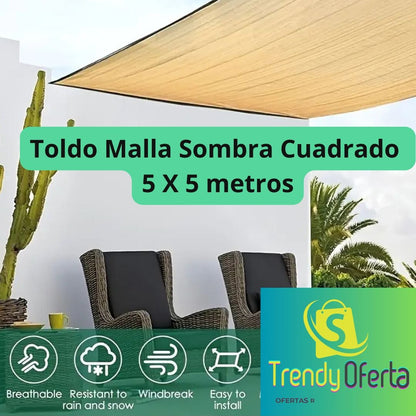 Toldo Sombra Cuadrado 5 X 5 metros