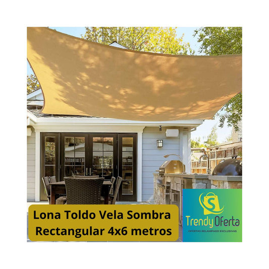 Lona Toldo Sombra Rectangular 4x6 metros